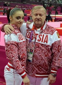 Aliya Mustafina training at 'Lake Krugloye' gymnastics center